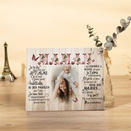 Personalised Wooden Picture Frame Custom In You Image Text Fathers Mothers Day Gifts For Maman PAPA From Daughter Son 220711