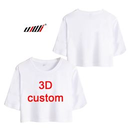 UJWI Customised Short T Shirts Sumer Tops Women Personalised Picture Tshirt Print Anime Skull 3D T shirt 220616