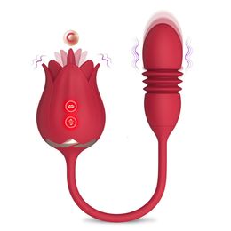 Sex toys masager Penis Cock Massager Toy Rose Double Headed Retractable Egg Skipper Women Lick Flirting Vibrator Husband and Wife Products Masturbator UJI1