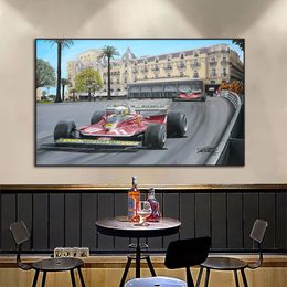 Jody Scheckter 1979 Monaco Grand Prix Racing Car Print Canvas Painting Home Decor Wall Art Picture For Living Room Decor