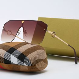 Fashion Shield Herren-Sonnenbrille, Damen-Designer, siamesisches Metall-Brillengestell, quadratisch, Wind-Sand-Brille, Goldblau, Fahren, Polarisator, Vier-Jahreszeiten-Brille