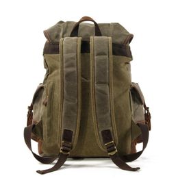Backpack Outdoor Mens Casual School Laptop Bags Teenagers Big Capacity Military Style Vintage Travel Canvas Hiking BagBackpack