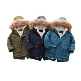 2-8 Year Boys Winter Warm Jacket 2021 New Heavy Thick Plus Velvet Coat For Kids Children outdoor travel Clothing J220718