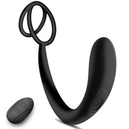 Anal sexy Toys Prostate Massager Male Vibrators Penis Ring 10 Vibration Mode Wireless Remote Control Vibrator For Men