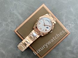 Super Quality Men Watches Rose Gold BP maker 40mm asia 2813 Automatic Movement Full Stainless Steel Sports Montre De Luxe White Roman Dial Mens Wristwatches