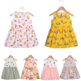 Summer Girls Dress Fashion Sleeveless Backless Kids Dresses Toddler Girl Birthday Party Princess Dress Cotton Children G220518