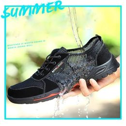 Labour Insurance Steel Toe Caps Summer Breathable Deont Lightweight Antimite Stab Leisure Safety Site Shoes Y200915