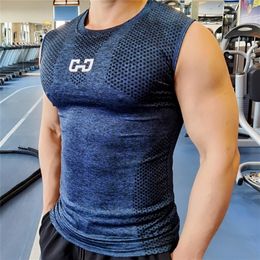 Men's Tank Tops Men's Quick Dry Running Vest Fitness Tight Sleeveless Tops Gym C 220823