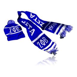 Hats Scarves Gloves Sets ZETA PHI BETA Sororit Hat Scarf Set Of And For Women Girl Warm Beanies ZPB Ring Pompoms Winter Hats