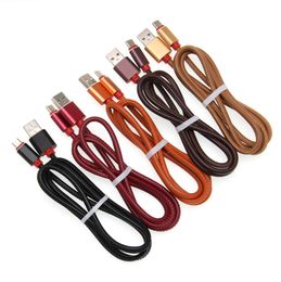 Type C Cables PU Leather Micro USB Data Cable Fast Charger Cords Charging Wire For Android Phones