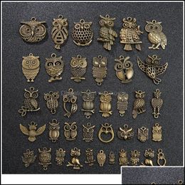 Vintage Mixed 20Pcs Metal Owl Birds Animal Charms Beads Handmade Diy For Bracelet Pendant Crafts Jewellery Making Jllpzj Drop Delivery 2021 Ar