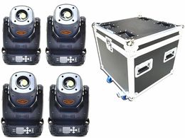 4pcs LED 150W Moving head and flightcase Gobo Light with roto gobos 5 Face roto prism DMX Controller LED spot Moving head light Disco dj Stage light