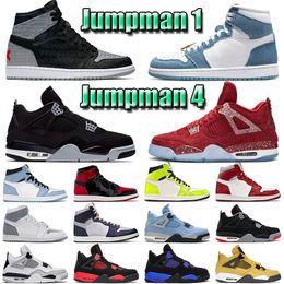 girls army boots UK - Outdoor 4 Denim 1 Men Trainers Basketballs shoes Black Royal Stealth Bred Patent Red Thunder Jumpman Sneakers Newstalgia 1s Sports Women 4s Visionaire Top quality