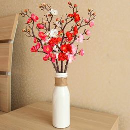 Decorative Flowers & Wreaths Artificial Flower Plum Blossom Chinese Style Wintersweet Bouquet For Living Room Table Ornament Home Decoration