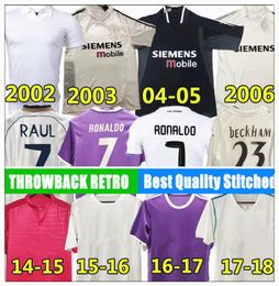 Retro Soccer Jerseys 2002 ZIDANE RAUL REDONDO GUTI Ramos McManaman 1996 97 98 2003 04 05 06 12 13 14 15 18 Vintage Football Shirts