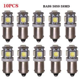 New 10pcs DC 12V BA9S W6W 5050 5 SMD 5SMD LED Bulb Auto Lamp Wedge Marker LED Car Truck Indicator Signal Light Parking Reading 60Lm