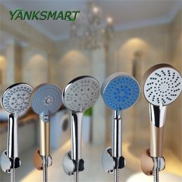 YANKSMART Bathroom Shower Head Set Handheld Combo With Multisetting Push Dial to Flow Control Shower Head & HoseHolder Set 200925