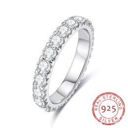 3mm wedding band UK - AnuJewel 3mm 2 3ct D Color Wedding Band Ring 925 Sterling Silver Engagement Rings For Women 220803
