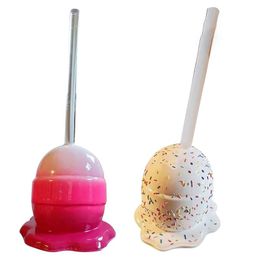 Decorative Objects & Figurines Creative Melting Lollipop Sculpture Home Office Decoration Realistic Ornaments Miniature Resin Popsicle Craft