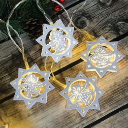 Strings Christmas Lights Snowflake String LED Fairy Battery Operated Waterproof For Xmas Garden Patio Bedroom Party DecorLED