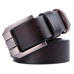 Belts Fashion Brand Strap Male Pin Buckle Fancy Vintage Jeans Big Name 100% Cowhide Genuine Leather For Men CommercialBelts