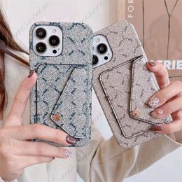 Top Leather Designer Phone Cases For iPhone 13 Pro Max 13 14pro 14plus 12promax 12 11 Xs XR X Luxury letter Print Back Cover cellphone Shell Card Holder 01286