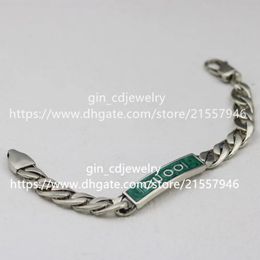 Luxury Designer Fashion Letter Ancient Silver Enamel Bracelet Net Red Couple Birthday Wedding Engagement