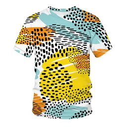 -T-shirts pour hommes T-shirt T-shirt Abstract Leopard Imprimé décontracté surdimensionné surdimension