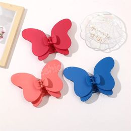 Length 16 CM Oversize Butterfly Shape Hair Clamp Wash Ponytail Scrunchies Animal Hair Clips Solid Color Huge Large Plastic Hairpins Head Claw Accessories