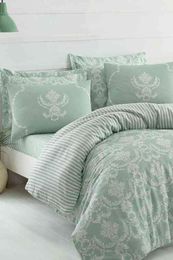 Luxus-Bett-Set aus Polyester-Baumwolle, 200 x 220 cm, King-Size-Größe, 4-teiliges Blatt-Kissenbezug, Bettbezug, türkische Qualität, 2021