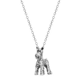 Chains Vintage Boho Airedale Terrier & Schnauzer Dog Charm Pendant Necklace For Women Men Jewellery Pet Gift Stainless Steel Long Chain