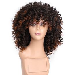 Afro Kinky Wave Hair Wigs African Curly Body Wave Synthetic Wig