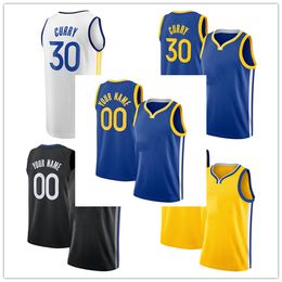 Custom 2022 Jerseys Basketball Stephen Curry 30 KLAY THOMPSON 11 Poole 3 Jersey Blue White Yellow Black City 75th Men Stitched Jersey S-XXL Mix And Match Order