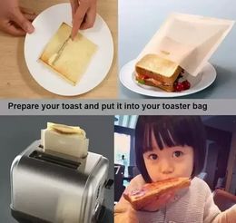 Reusable Non Stick Heat-Resistant Toaster Bags Sandwich Fries Heating Bags Kitchen Accessories Cooking Tools Gadget Wholesale
