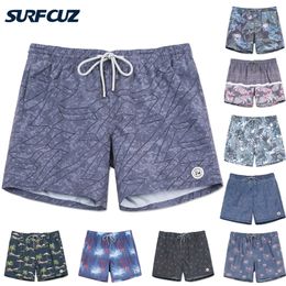 SURFCUZ Men's Vintage Swim Shorts Washed Swimwear Beach Board Short with Mesh Lining Men's Holiday Surfing Swimming Trunks 220627