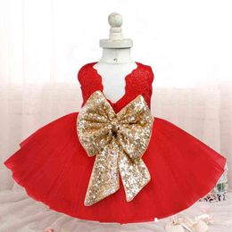 Merry Christmas Winter Party Dresses For Baby Girls New Year Ceremony Costume Evening Tulle Fabrics Kids Princess Tutu Dress G220518