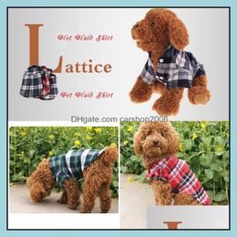 Dog Apparel Supplies Pet Home Garden Fashion Series Summer Clothes Casual Plaid Shirts 100% Cotton Costumes 5 Sizes 3 Colours Drop Delivery