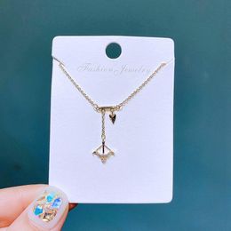 Pendant Necklaces Exquisite Gold Colour Necklace Jewellery Micro Paved Cubic Zircon Arrow Heart Choker Chain For WomenPendant