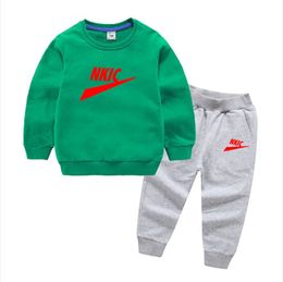 Spring Autumn Baby Boys Girls 2Pcs/ Sets Clothes Children Cotton Sports Jacket Pants Toddler Fashion Clothing Kids Tracksuits 2-8 Years