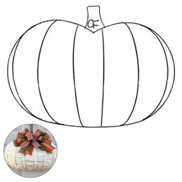 Decorative Flowers & Wreaths Fall Harvest Pumpkin Wreath Foam Thanksgiving Project Ring Wire Frame Metal Garland Hoop Ornament Holiday DIYDe