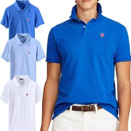 polos logos Canada - Men's Polos 100% Cotton High Quality Summer Mens Shirts Casual Sports Wear Short Sleeve Homme Fashion Clothing Male Logo TopsMen's Men'sMen'