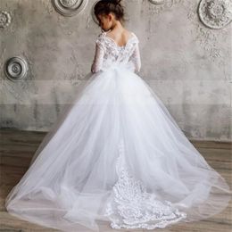Flowers Sexy Flower Girl Dresses Tulle Little Wedding Vintage Communion Pageant Dresses Gowns