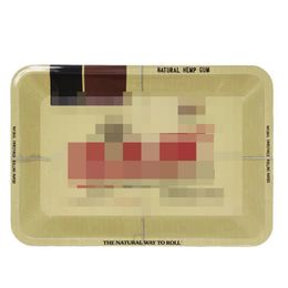 Small Size Cartoon Rolling Tray Metal Cigarette Smoking Trays Tobacco Disc Tinplate Case Storage 18&12.5cm Machine Tool Gift