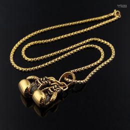 Pendant Necklaces 2022 Gold/Silver Plated Fashion Mini Boxing Glove Necklace Jewellery Cool Charm For Men Boys Gift Choker Heal22