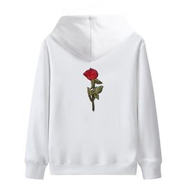 men hoodies sweatshirt streetwear simple rose embroidery hoodies hip hop collge Lovers hoodie sweat homme LJ200826