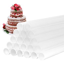 20 pezzi tasselli per torta aste di supporto in plastica bianca strumento per torta cannucce 94118 "lunghezza stand accessori e strumenti per la cottura 220815