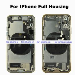 Full Housing For iphone X XS XR MAX New Back Middle Frame Chassis Full Housing Assembly Battery Cover
