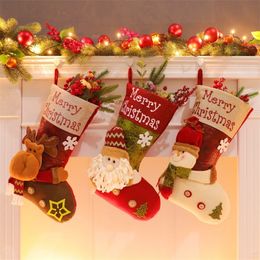 New 24 Design Christmas Stockings Sock Candy Gift Bag For Kids Xmas Tree Hang Decor New Year Christmas Decorations For Home 201006