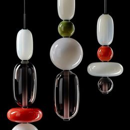 Pendant Lamps Nordic Creative Coloured LED Glass Chandelier Modern Art Style Cafe Showroom Decoration Lamp Restaurant Bedside ChandelierPenda