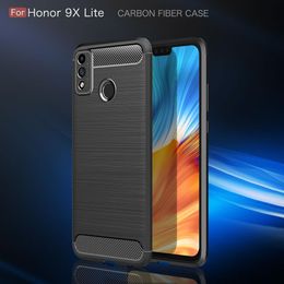 Cases For Huawei Honor 30 9X Lite Hybrid Brushed Carbon Fiber Silicone Shockproof Cases for Honor X10 MAX Play 4T 20 Pro Y8S 20S 30S